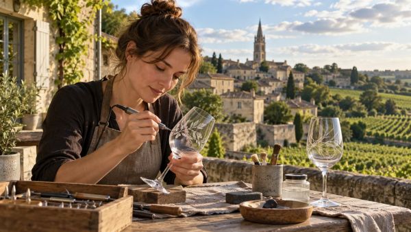 Idées créatives de gravure sur verre à vin pour un cadeau original
