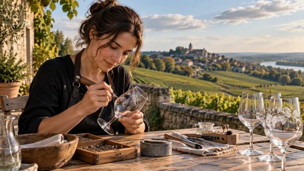 Idées créatives de gravure sur verre à vin pour un cadeau original